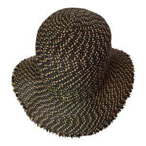 Eric Javits woven Squishee Bucket hat Black Speckle Women’s One Size